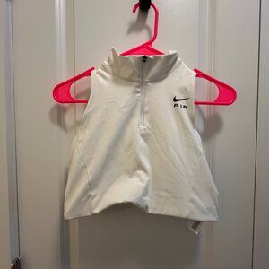 Nike Air Swoosh Medium Support 1/2 Zip Sports Bra White